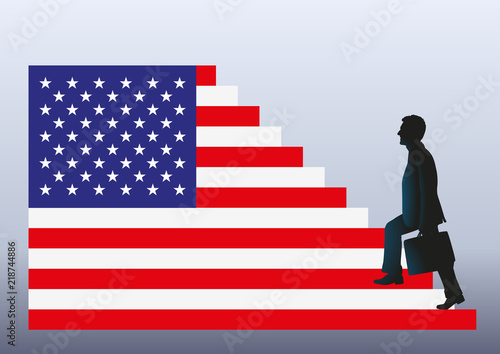 élection, américaine, états-Unis, ascension, président, drapeau, présidence, pouvoir, sondage
