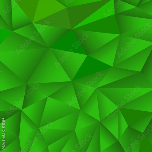 Abstract green geometric background from triangles. Vector
