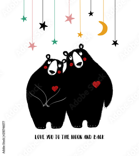 Couple Of Black Bears In Love.