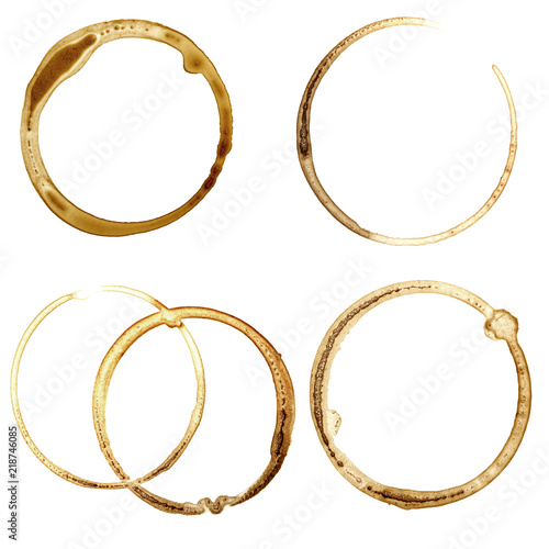Set of real coffee stains - Isolated Photo 