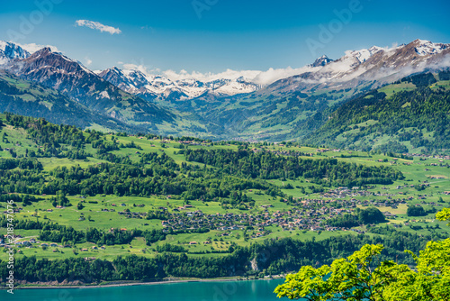 Switzerland  Beatenberg Alps panoramic view 