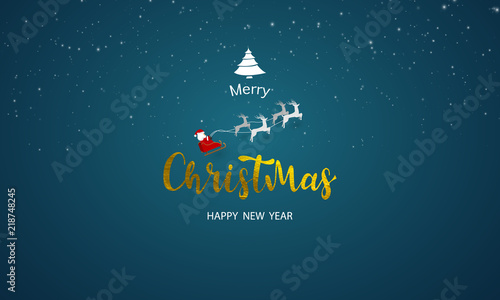 Merry Christmas and Happy New Year background. © HNKz