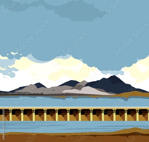 dam water landscape