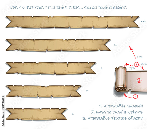 Papyrus Tittle Tag Five Sizes - Snake Tongue Edges