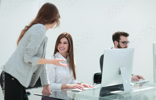 Wallpaper Mural employees in the workplace in the office. Torontodigital.ca