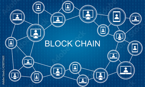 Block chain concept. Abstract network connection. Design background and info graphic. Vector graphic illustration.