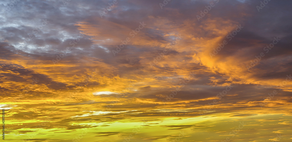magic of the sky and clouds at sunrise