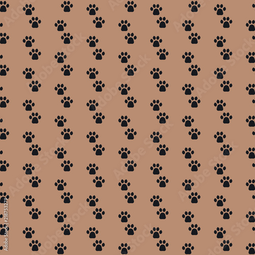 Wallpaper Mural Cats Paw Print. Seamless animal pattern of paw footprint Torontodigital.ca