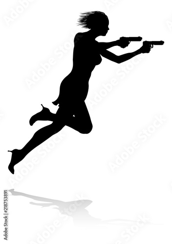 Action Movie Shoot Out Person Silhouette