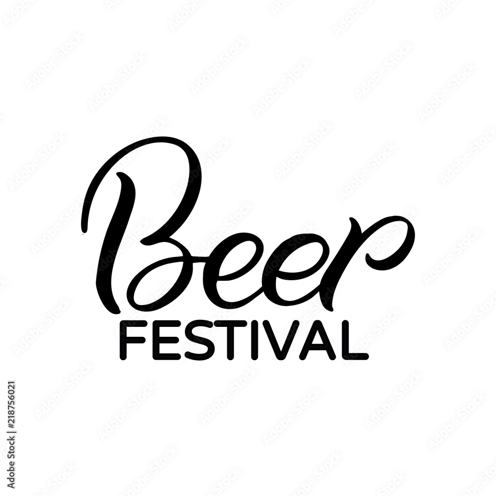 Obraz premium Hand drawn lettering card.Oktoberfest poster. The inscription: Beer festival. Perfect design for greeting cards, posters, T-shirts, banners, print invitations.