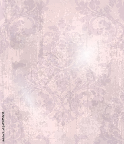 Vintage baroque pattern Vector. Beautiful ornament decor. Royal luxury texture backgrounds. Pink lavender colors