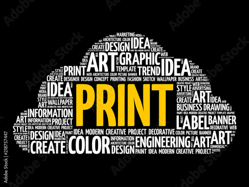 PRINT word cloud, creative business concept background