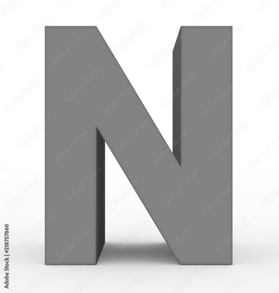 letter N 3d gray isolated on white letter N 3d gray isolated on white
