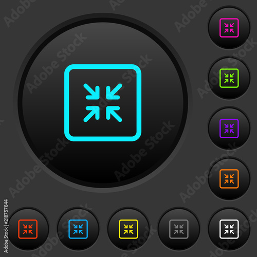 Shrink object dark push buttons with color icons