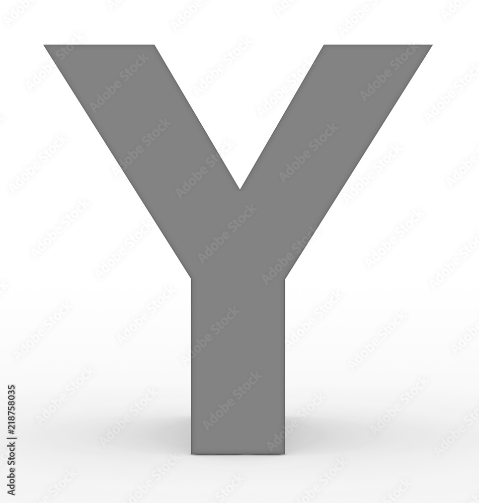 letter Y 3d gray isolated on white letter Y 3d gray isolated on white