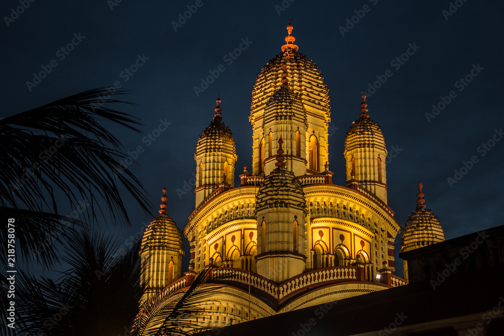 Night view of Dakshineswar mandir in Kolkata. Night view of Dakshineswar mandir in Kolkata.