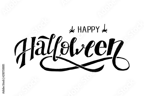 Happy Halloween lettering Calligraphy Brush Text Holiday Vector Sticker