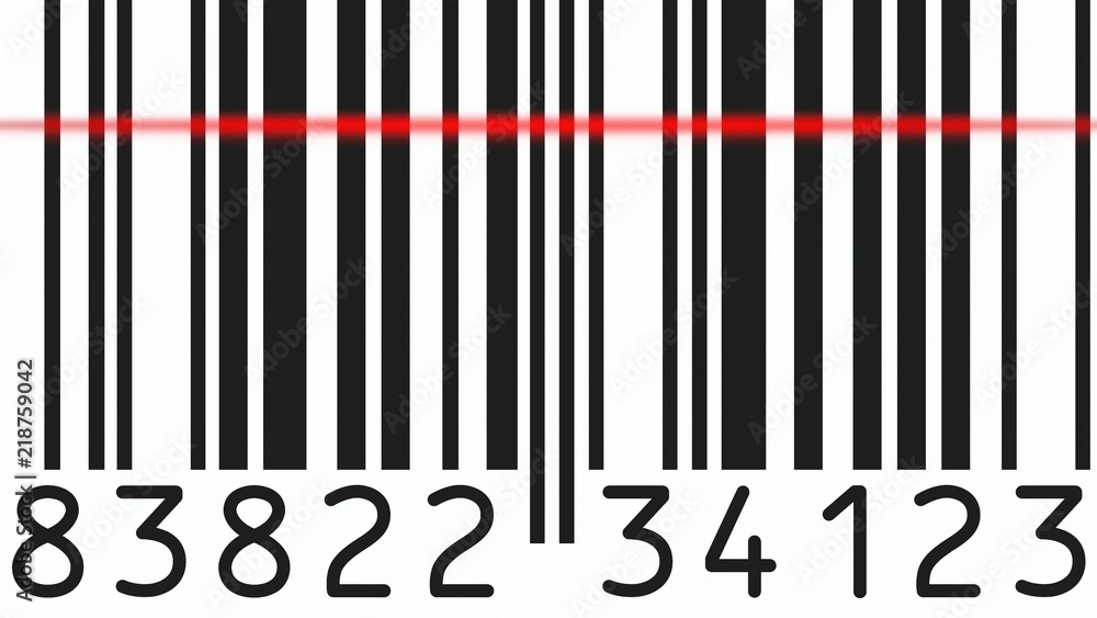 Detailed scanning of a barcode, with the red scanline light reading the bars. Rounded style.
Detailed scanning of a barcode, with the red scanline light reading the bars. Rounded style.