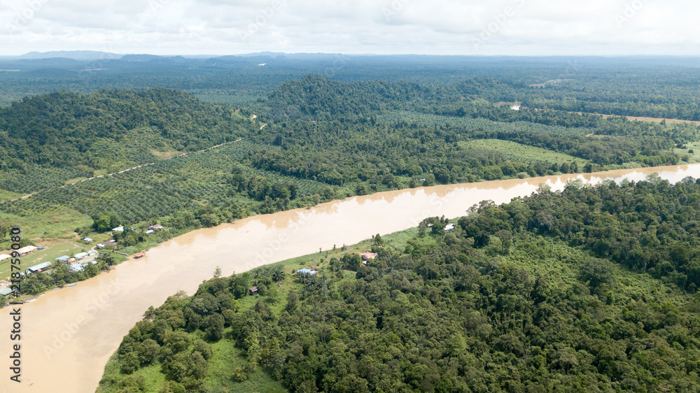 Kinabatangan RIver from above