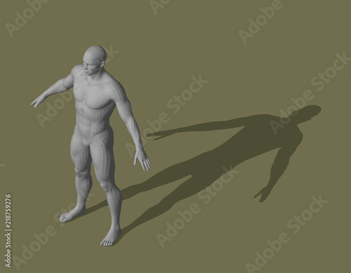 Standing man. 3d vector ill...