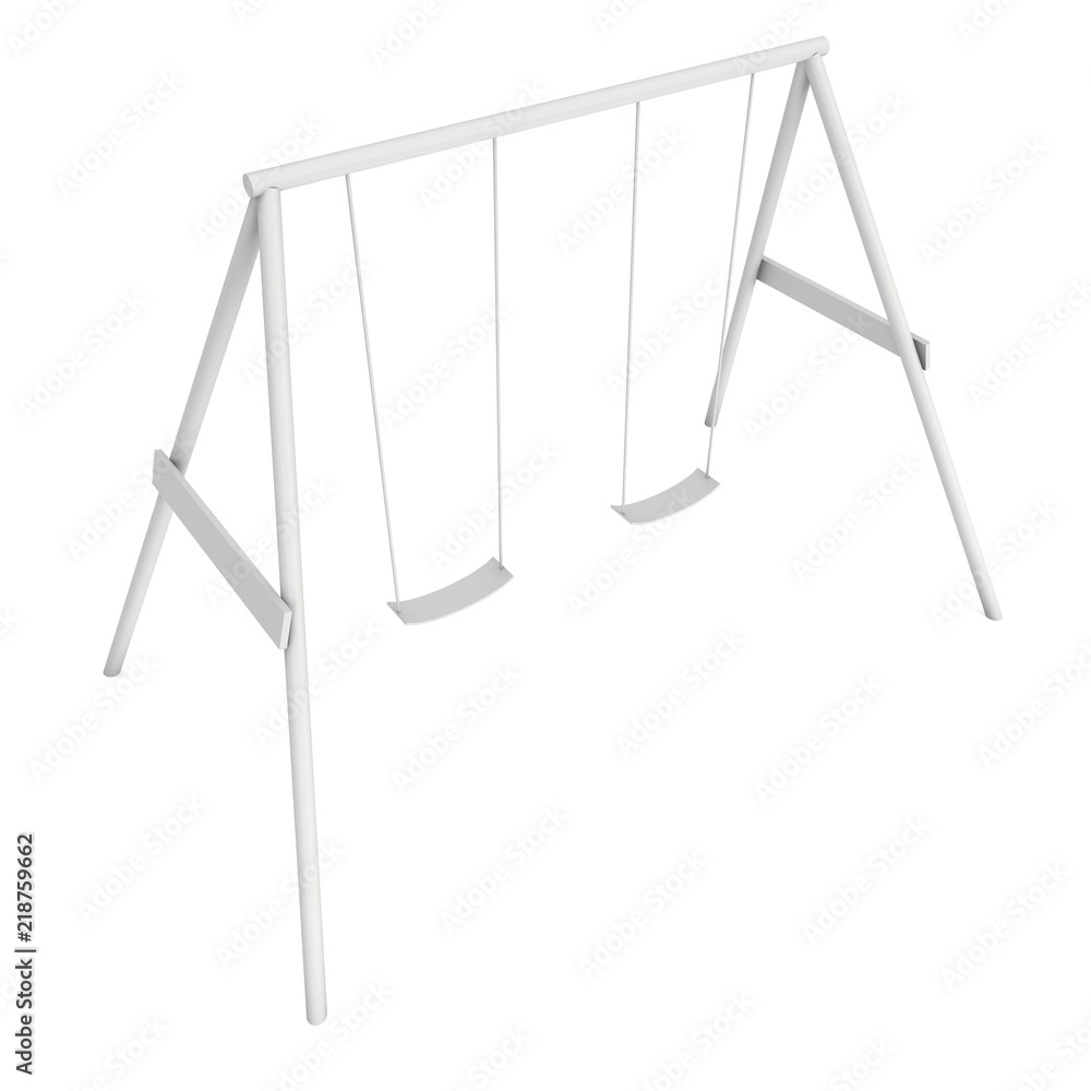Kids swing model. 3d render isolated on white Kids swing model. 3d render isolated on white