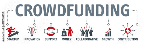 Banner Crowdfunding Money Business Icon Graphic Concept