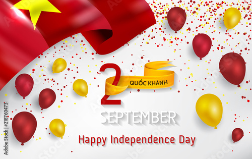 Vietnam national day vector (Quốc khánh). Vietnam independence day.