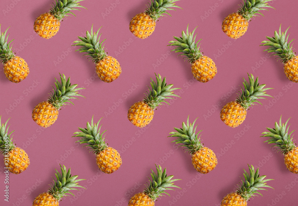 Colorful fruit pattern of fresh pineapples Colorful fruit pattern of fresh pineapples