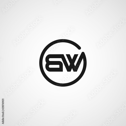 Initial Letter BW Logo Template Design