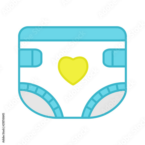 Baby diaper color icon