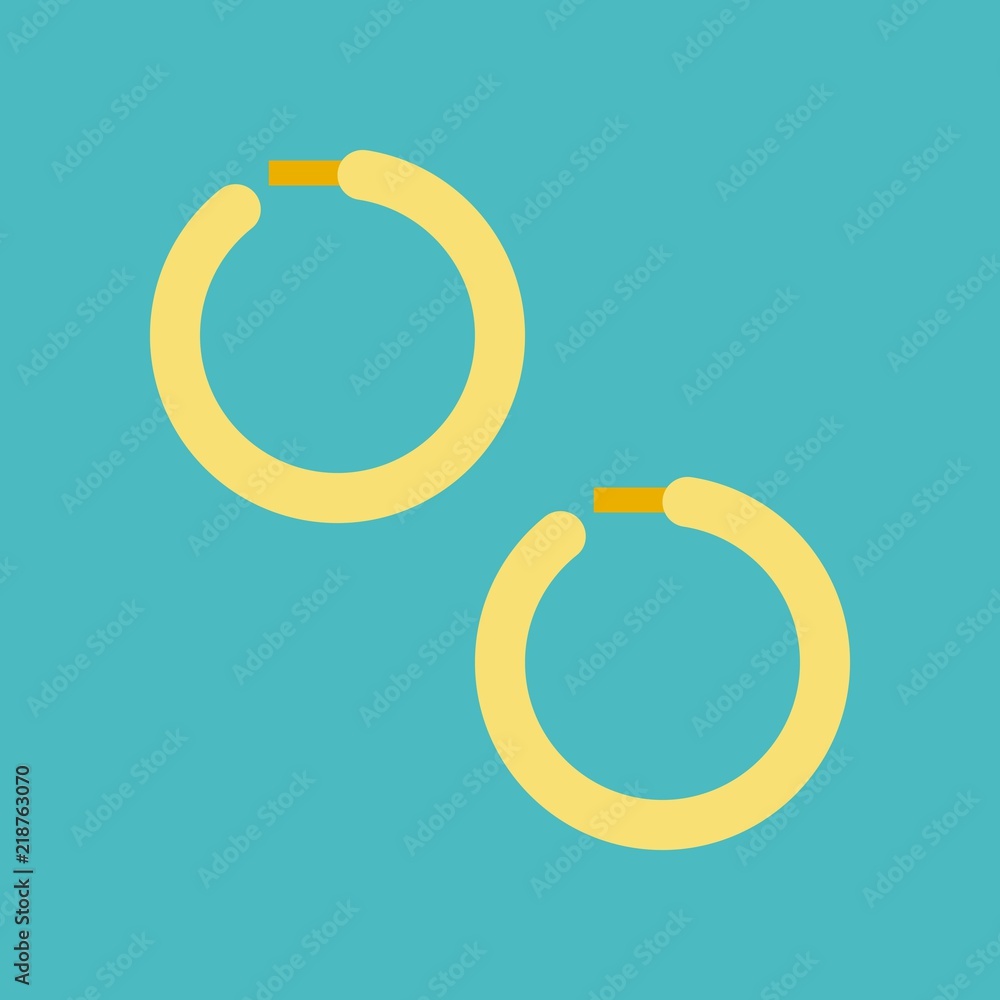 huggie earring, jewelry related icon, flat design huggie earring, jewelry related icon, flat design