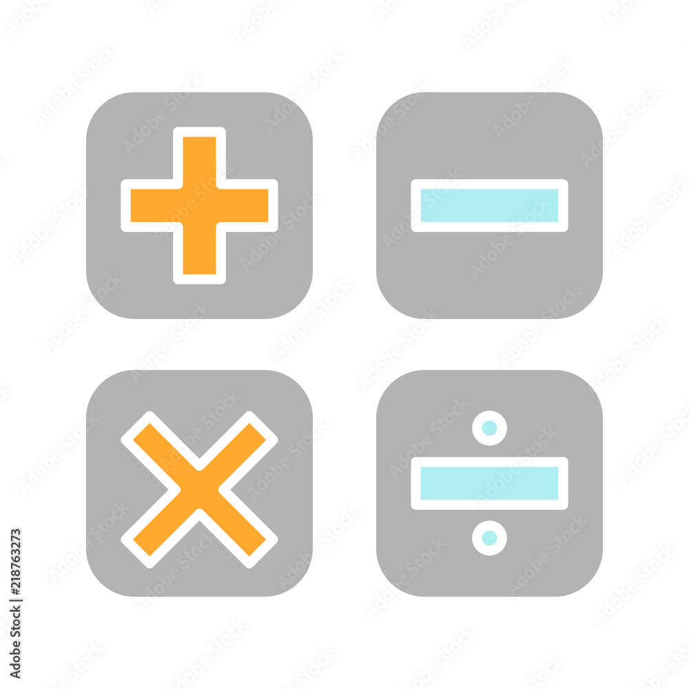 Maths symbols glyph color icon Maths symbols glyph color icon