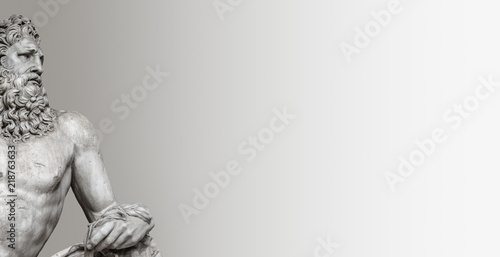 Samolepka Element of statue of Neptune in Rome, isolated at smooth background