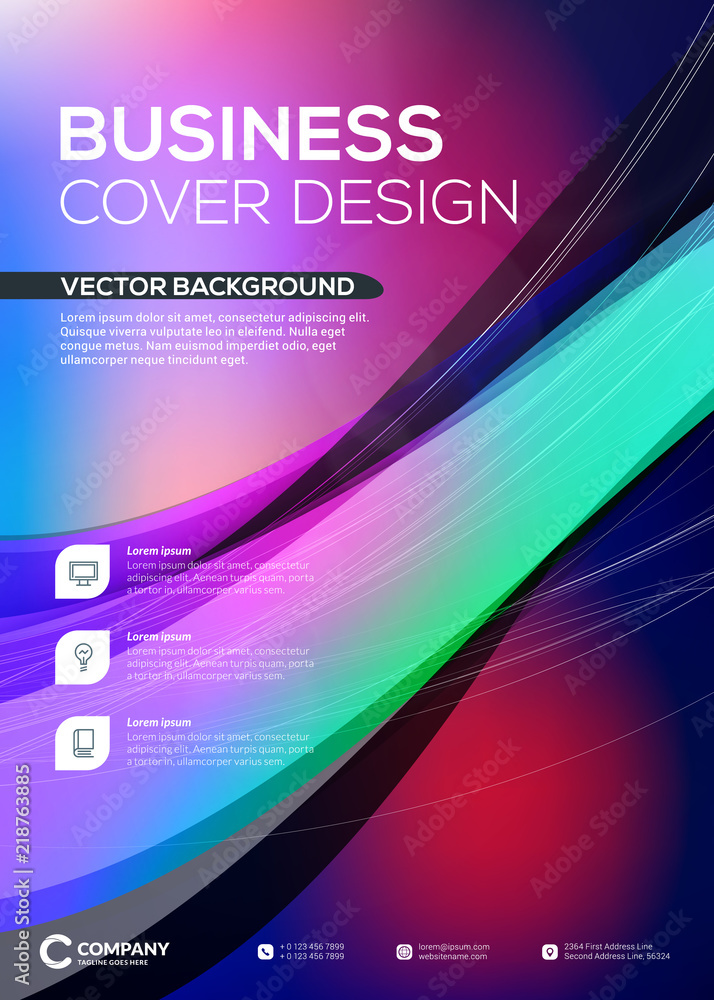 Fototapeta Abstract vector business brochure cover or banner design templates. Business flyer or poster with abstract background