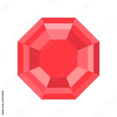 ruby, jewelry related icon, flat design