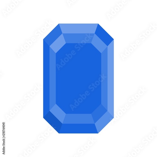 blue sapphire, jewelry related icon, flat design