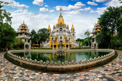 Panorama of Buu Long Pagoda in Ho Chi Minh City. A beautiful buddhist temple hidden away in Ho Chi Minh City at Vietnam