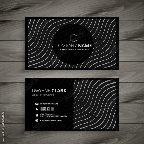 elegant black business card design