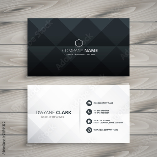 modern black and white business card design photo