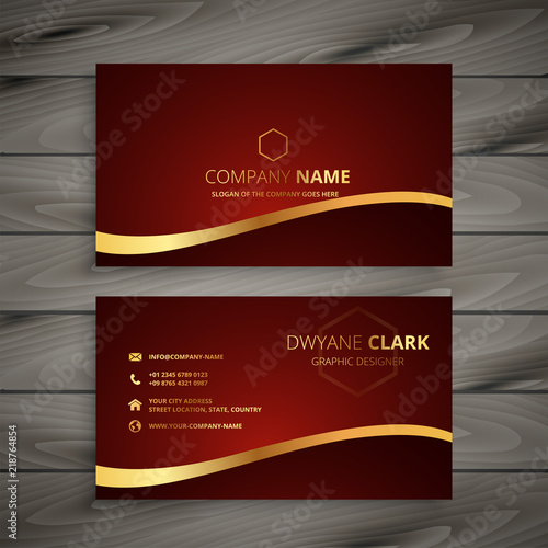 red luxury golden business card design