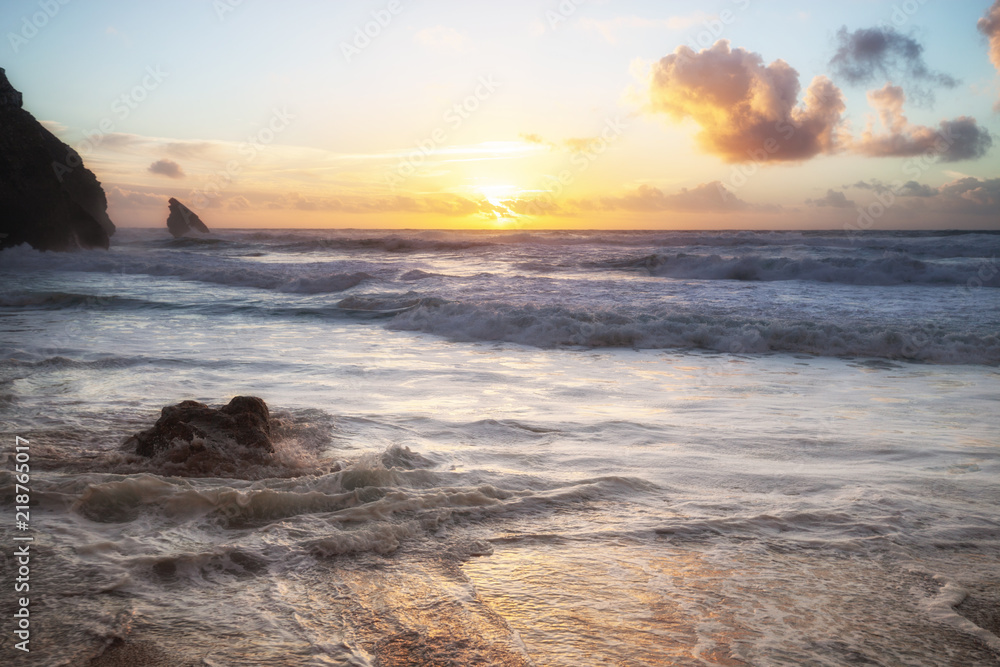 beautiful beach of adraga, the south coast of portugal