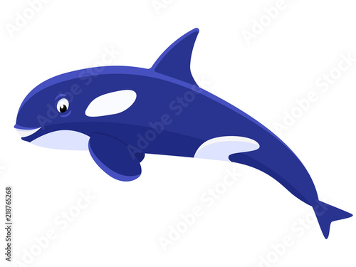 Vector illustration cartoon cute killer whale