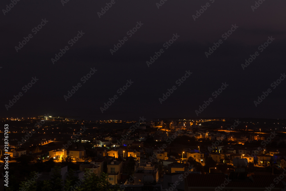 A view of the night city. Cyprus. A view of the night city. Cyprus.