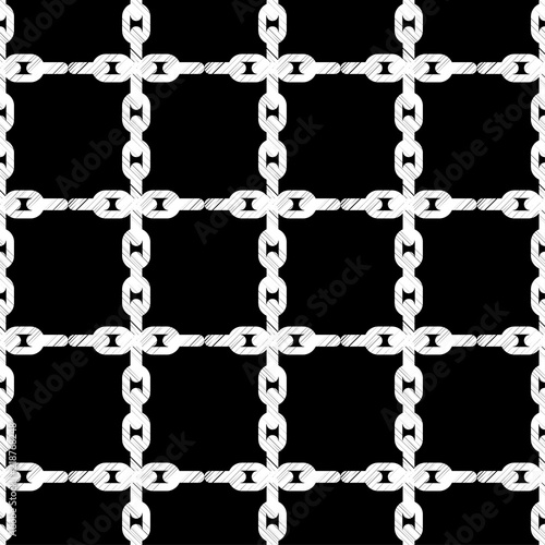 Seamless abstract geometric pattern. Mosaic texture. Chain texture. Brushwork. Hand hatching. Scribble texture. Textile rapport.