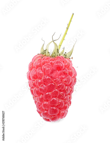 Fresh ripe raspberry on white background