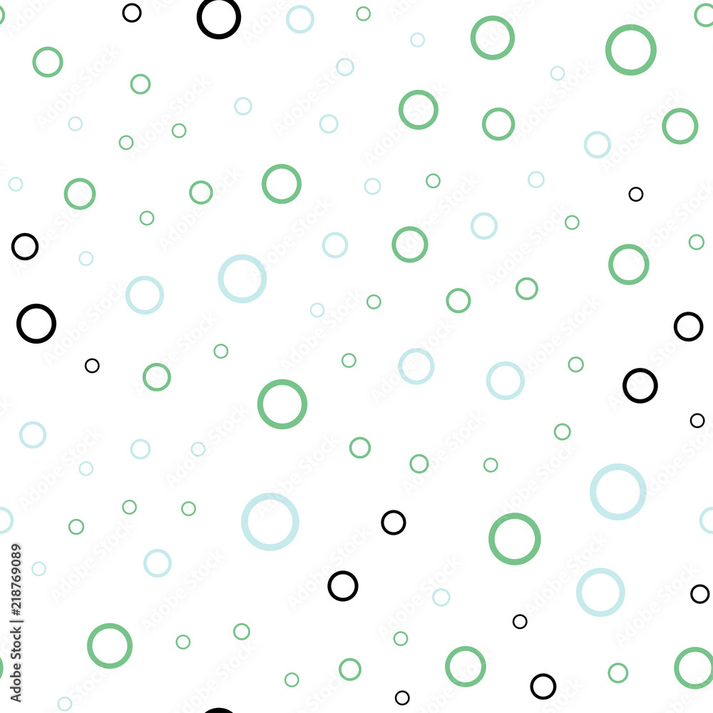 Light Blue, Green vector seamless background with bubbles.