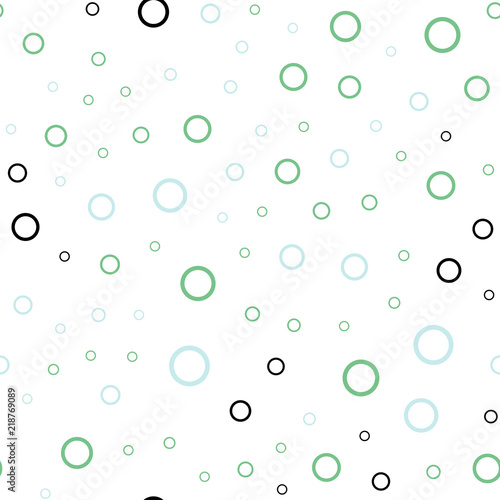 Light Blue, Green vector seamless background with bubbles.