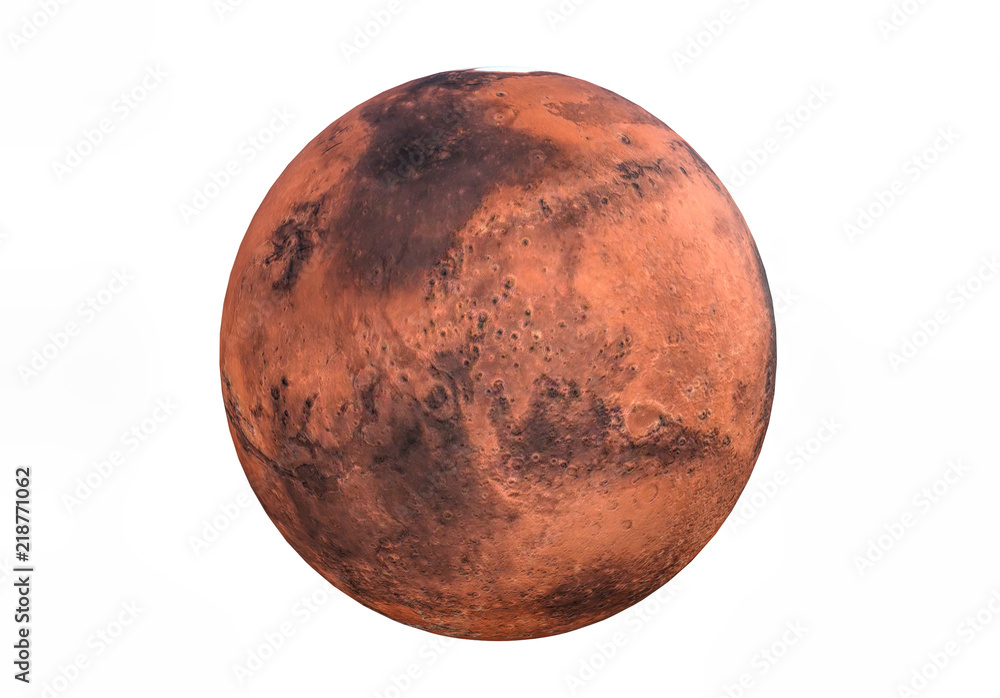 Fototapeta premium 3d rendering of Planet mars isolated on white