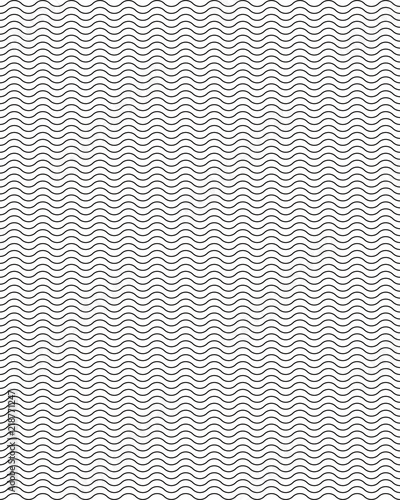 Seamless black and white wavy lines simple pattern, abstract geometric background