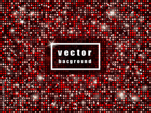 Glittering ruby Texture. Vector bright shiny mosaic. Abstract background.
